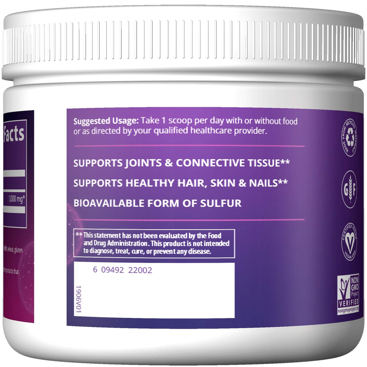 MRM Nutrition MSM Crystals powder texture view