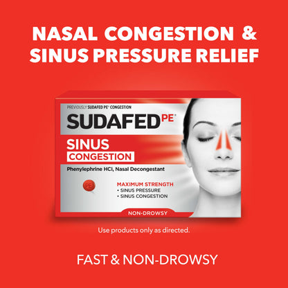 Side view of Sudafed PE 36 count box showing active ingredients