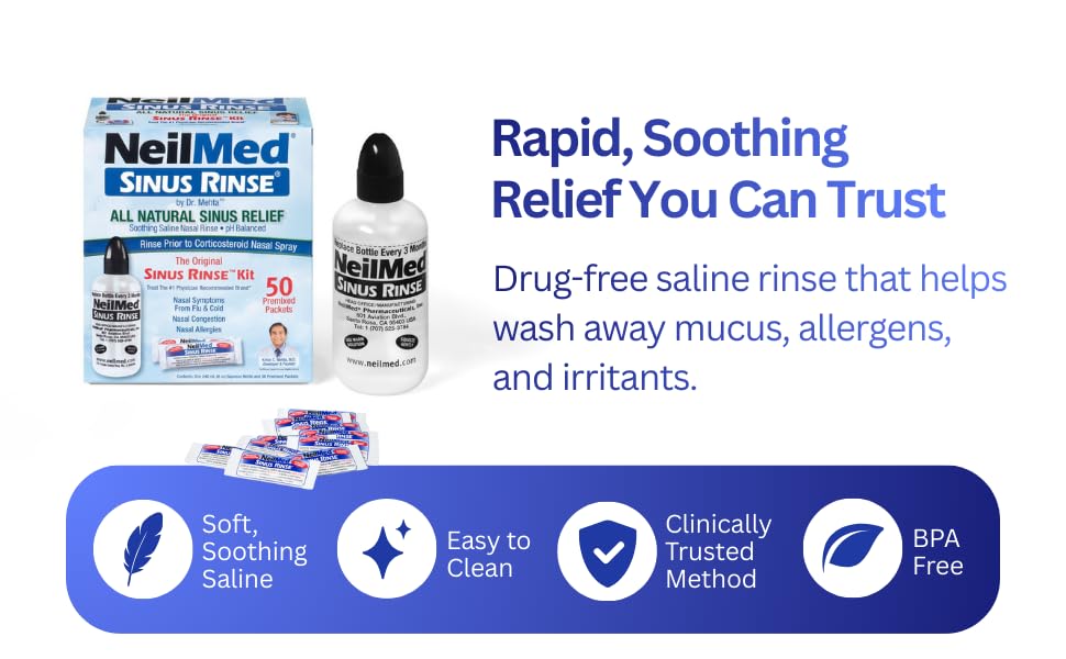 Back of NeilMed Sinus Rinse box with usage instructions