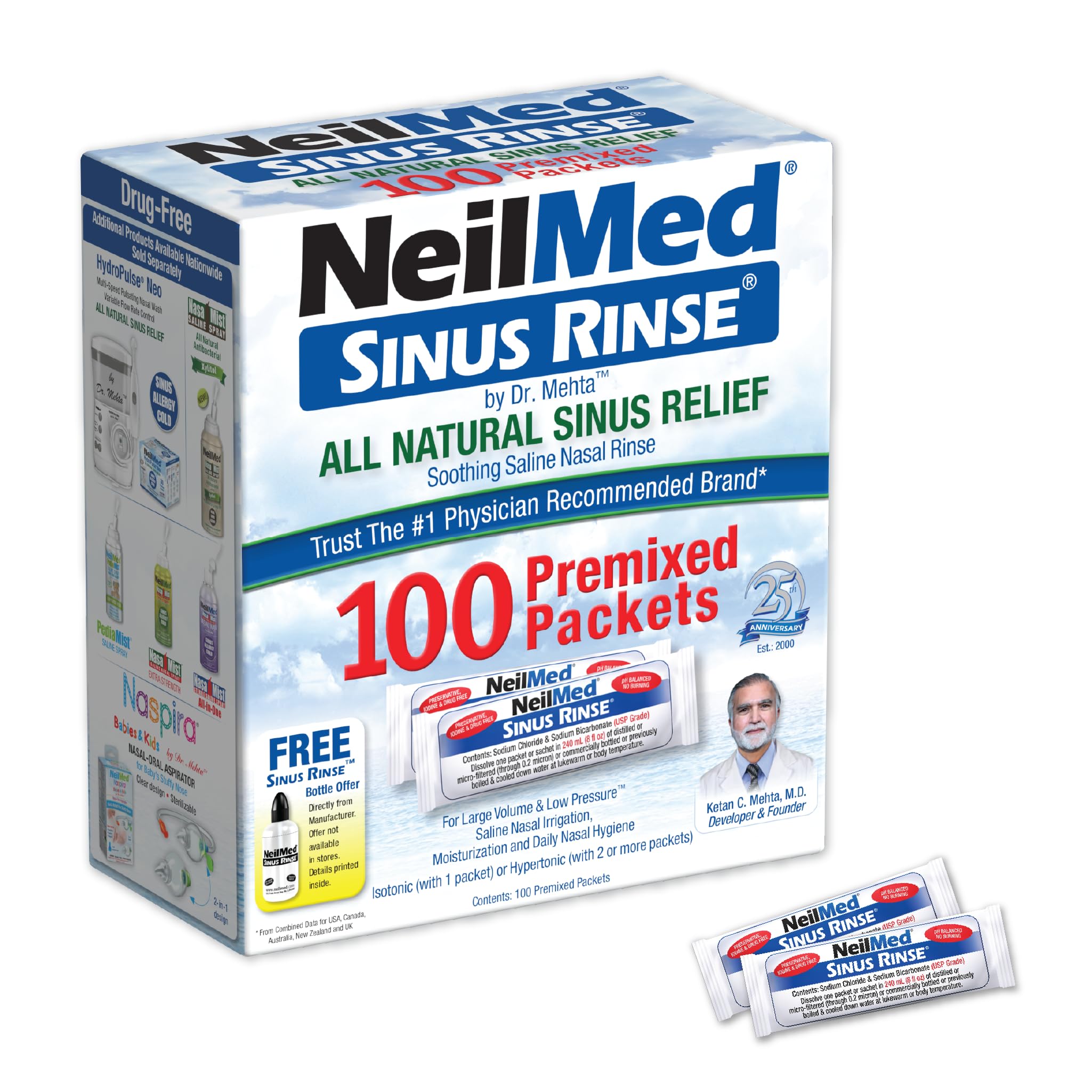 NeilMed nasal saline packets for allergy relief