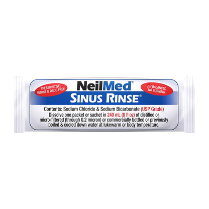 Detailed label of NeilMed Sinus Rinse powder packets