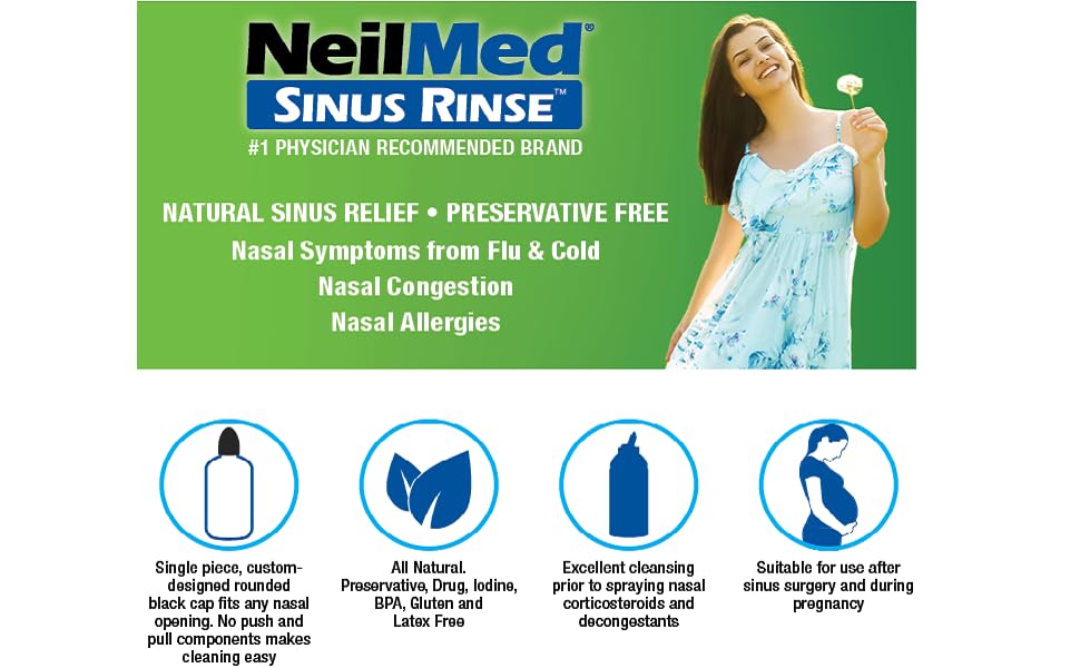 Usage instructions printed on NeilMed Sinus Rinse packaging