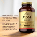Solgar MSM 1000 mg tablets close up texture