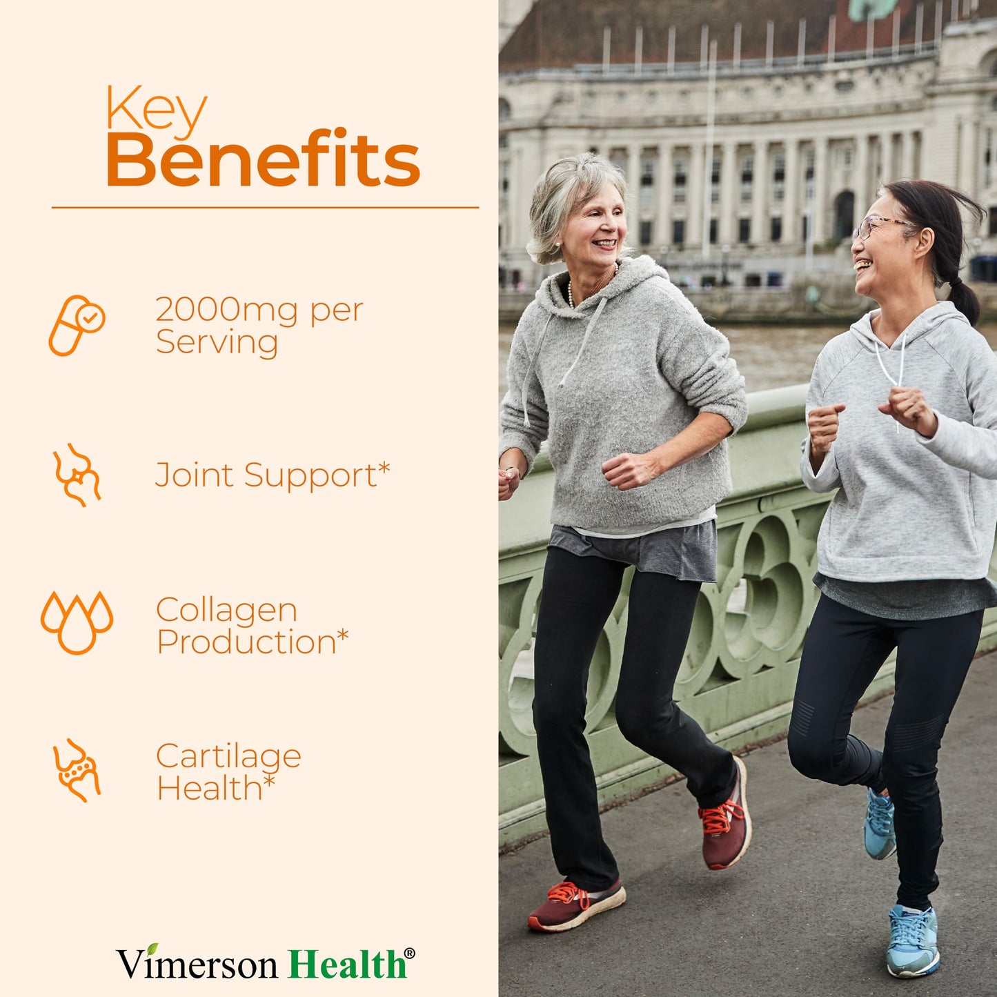 Vimerson Health Methylsulfonylmethane joint supplement nutrition facts and ingredient list side label