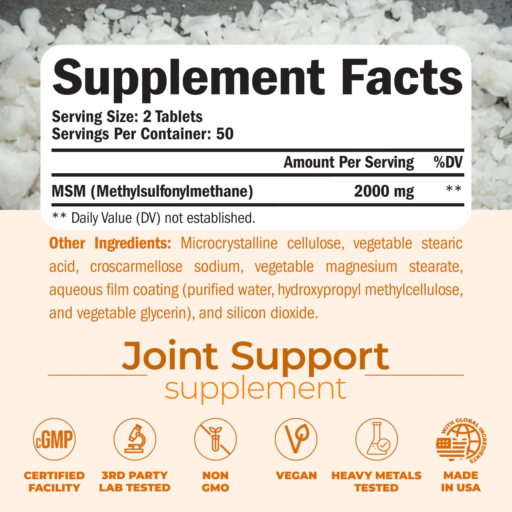 Vimerson Health vegan capsules for cartilage health showing non-GMO and gluten-free certifications