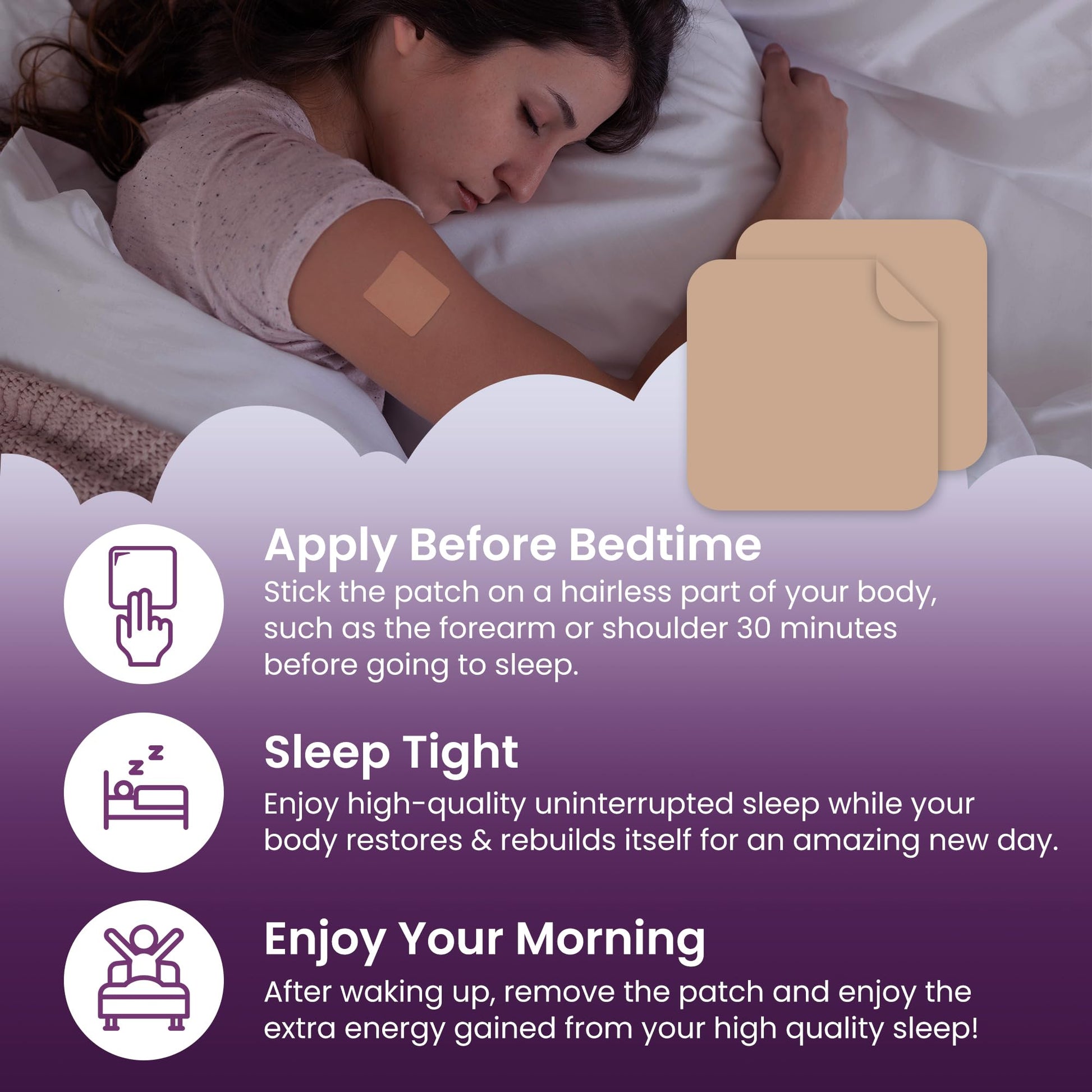 Rexez VIORY extra strength sleep aid patch packaging highlighting direct skin absorption technology.