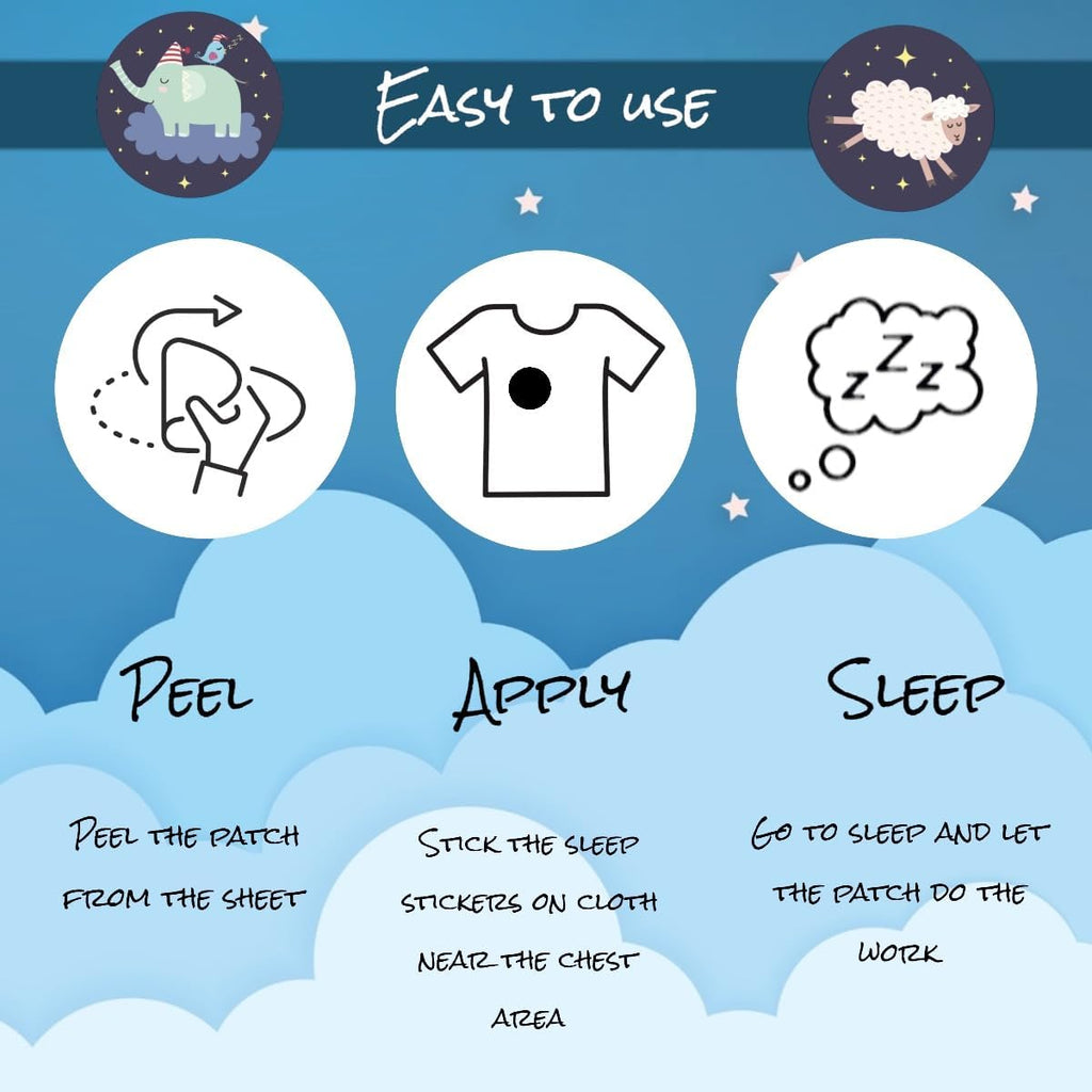 Authentic USA imported premium sleep assistance patches box back label instructions and safety information.