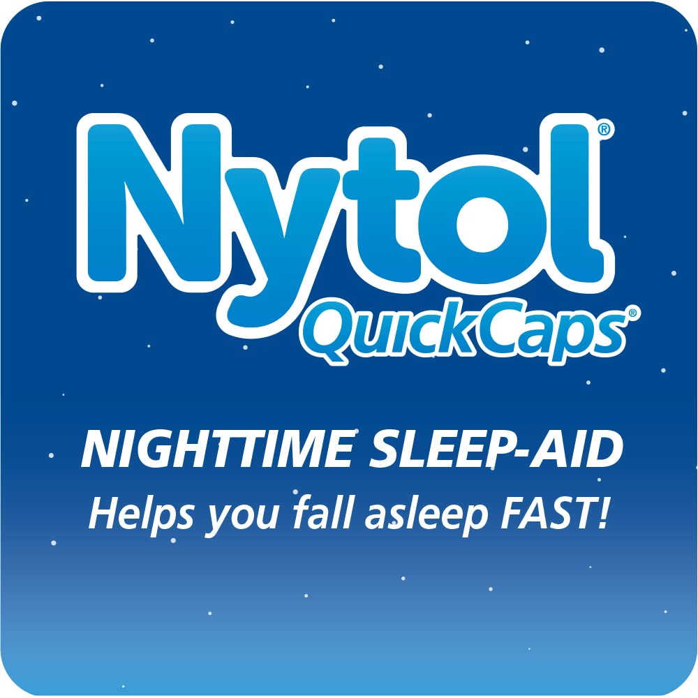 Back panel of authentic Nytol Nighttime Sleep Aid highlighting warnings and full ingredients list.