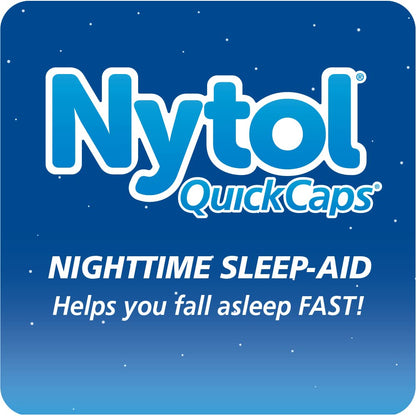 Back panel of authentic Nytol Nighttime Sleep Aid highlighting warnings and full ingredients list.