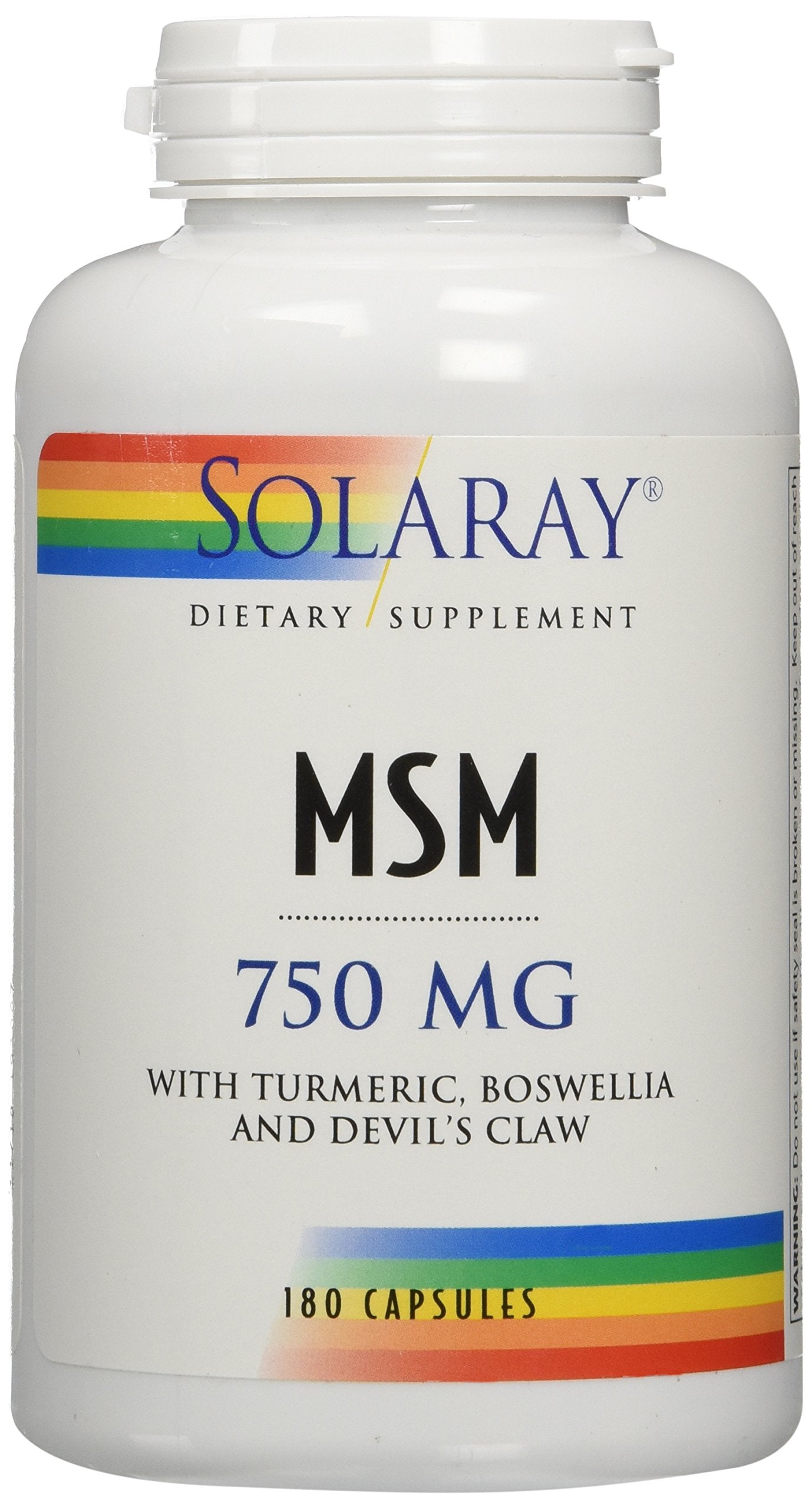 Authentic USA imported Solaray organic sulfur capsules for mobility and flexibility.