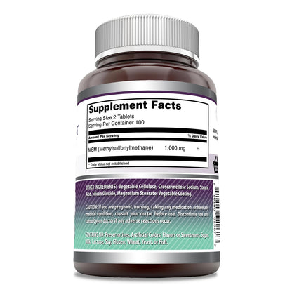Amazing Nutrition methylsulfonylmethane organic sulfur dietary supplement side panel