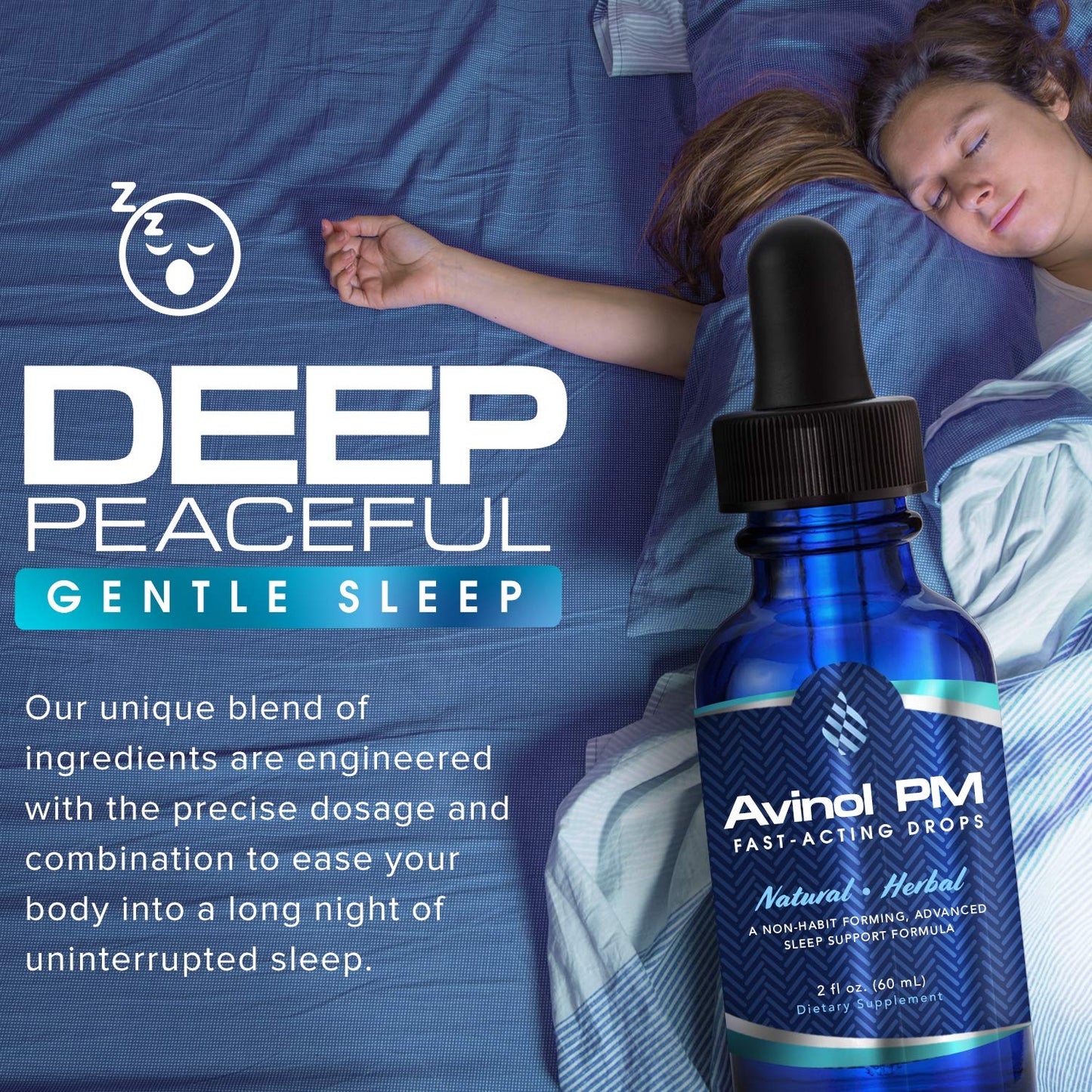 Avinol PM fast acting dietary supplement for insomnia and occasional sleeplessness relief