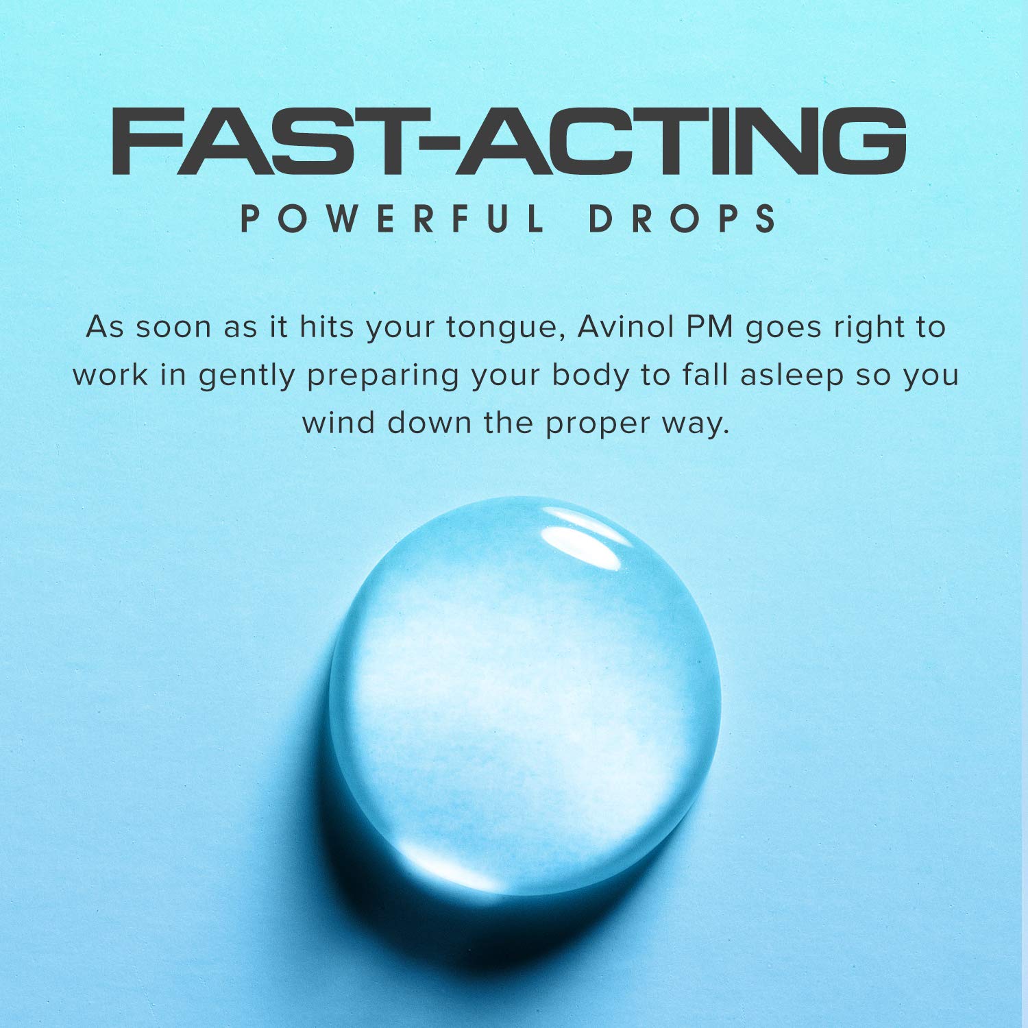 Avinol PM berry flavor non habit forming natural liquid sleep drops packaging detail
