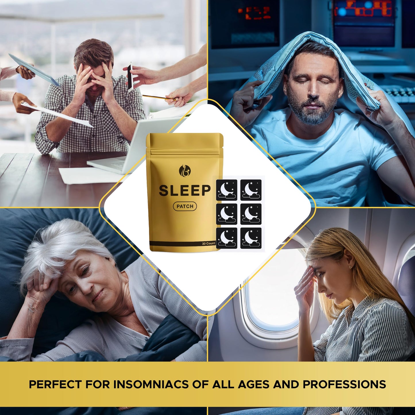 ECCO PURE overnight patches highlighting slow release melatonin delivery system