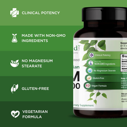 Gluten free plant sourced MSM capsules for knee comfort