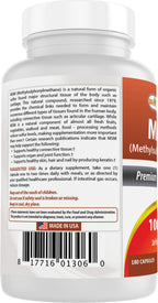 Best Naturals MSM 1000 mg bottle top cap seal