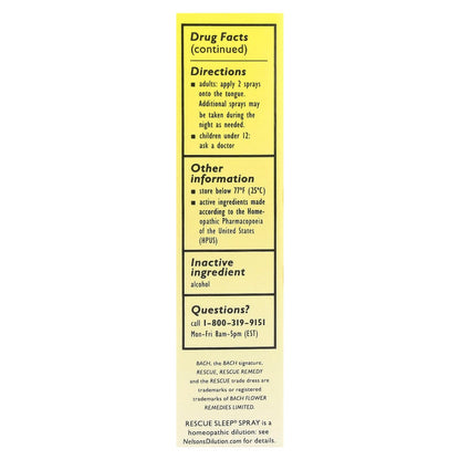 Authentic USA imported Bach RESCUE SLEEP spray packaging on plain background