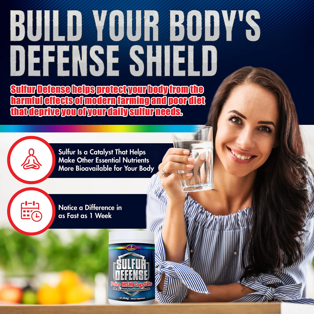 7 Lights Sulfur Defense OptiMSM bottle side profile