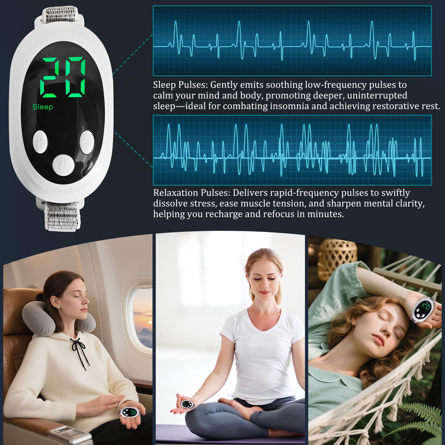 Side view of the YAMEOME lightweight electronic sleep assistance instrument
