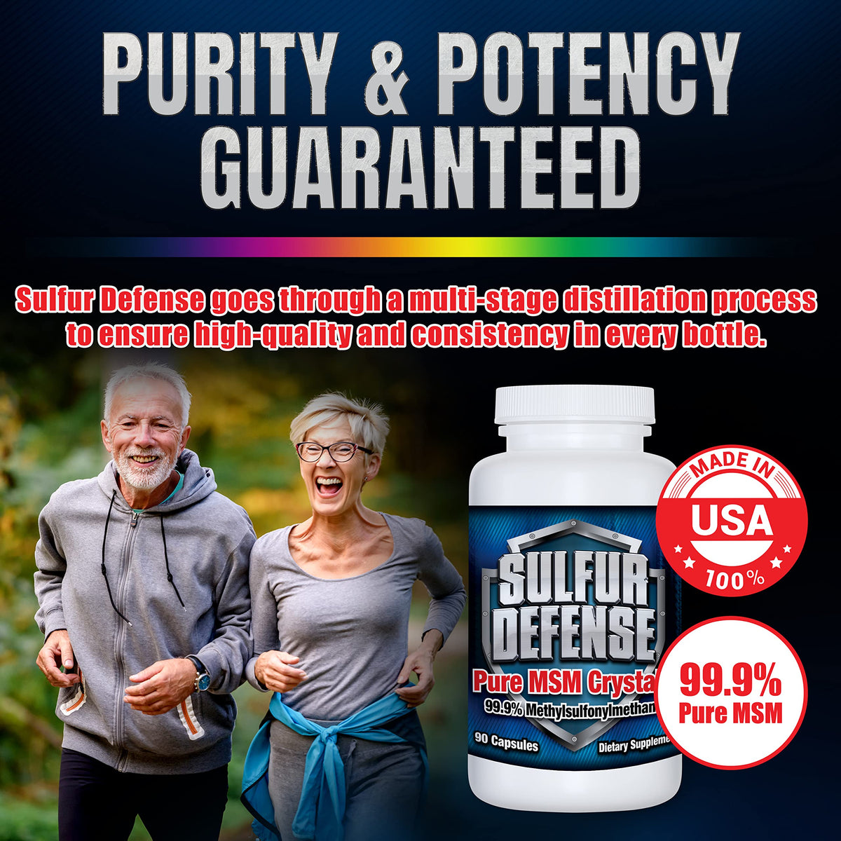 7 Lights Sulfur Defense 99.9 percent pure MSM capsule closeup