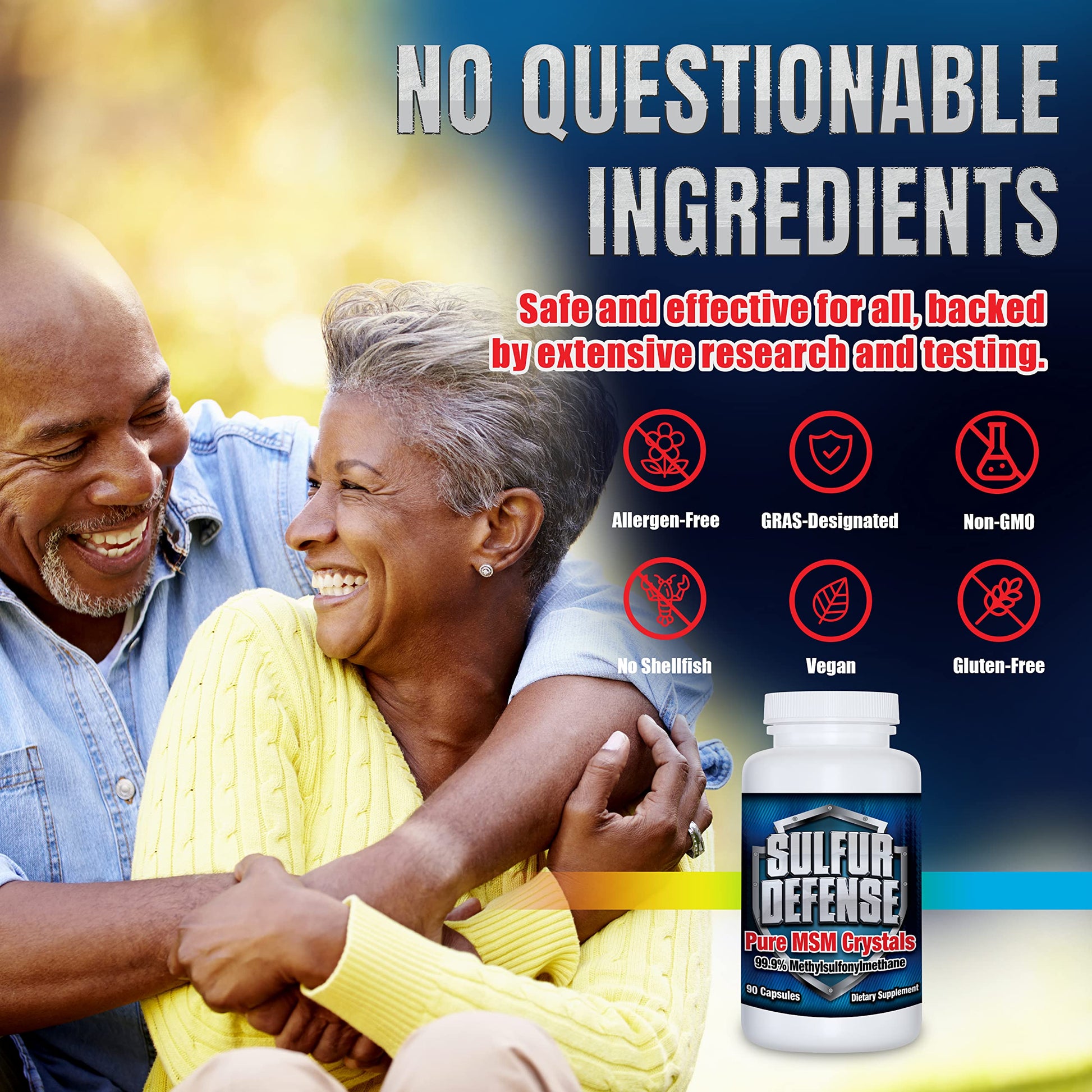 7 Lights Sulfur Defense 90 capsules packaging showing pure distillation details