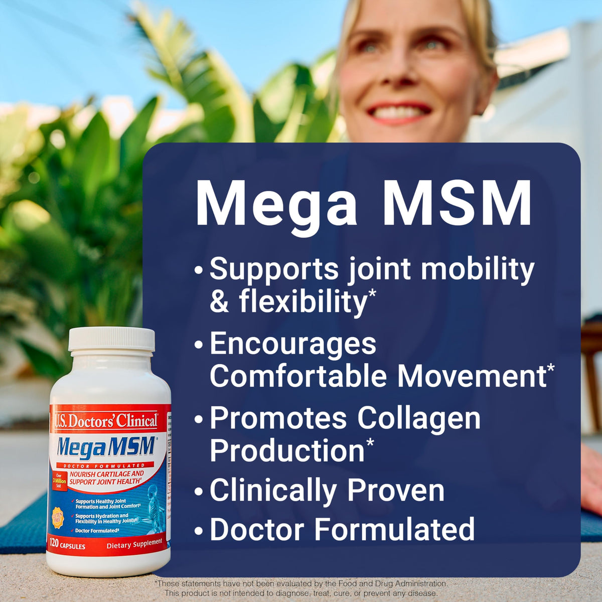 U.S. Doctors' Clinical Mega MSM supplement facts and ingredient label