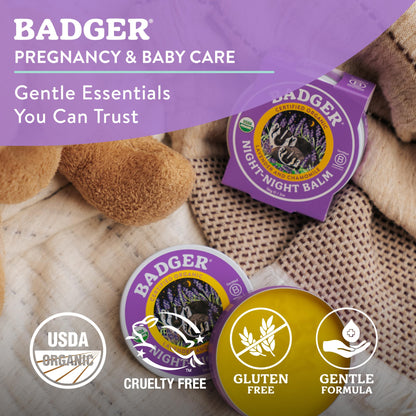 Opened tin of Badger children sleep balm displaying the smooth natural beeswax texture
