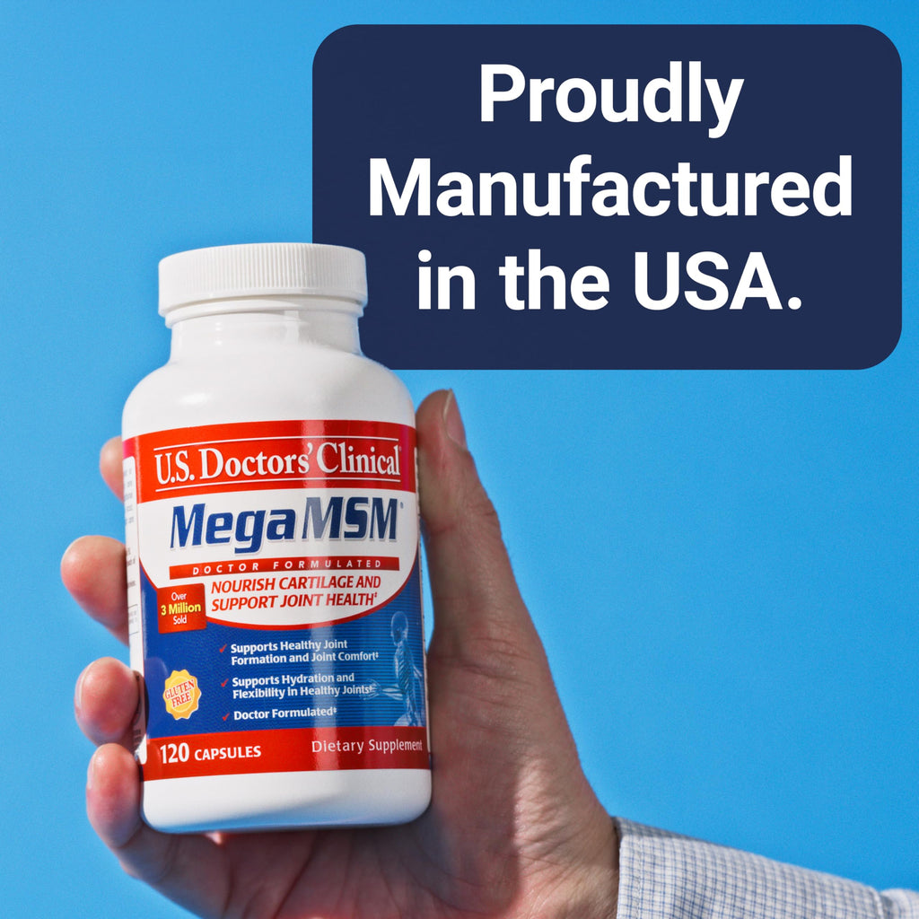 U.S. Doctors' Clinical Mega MSM daily serving capsule display