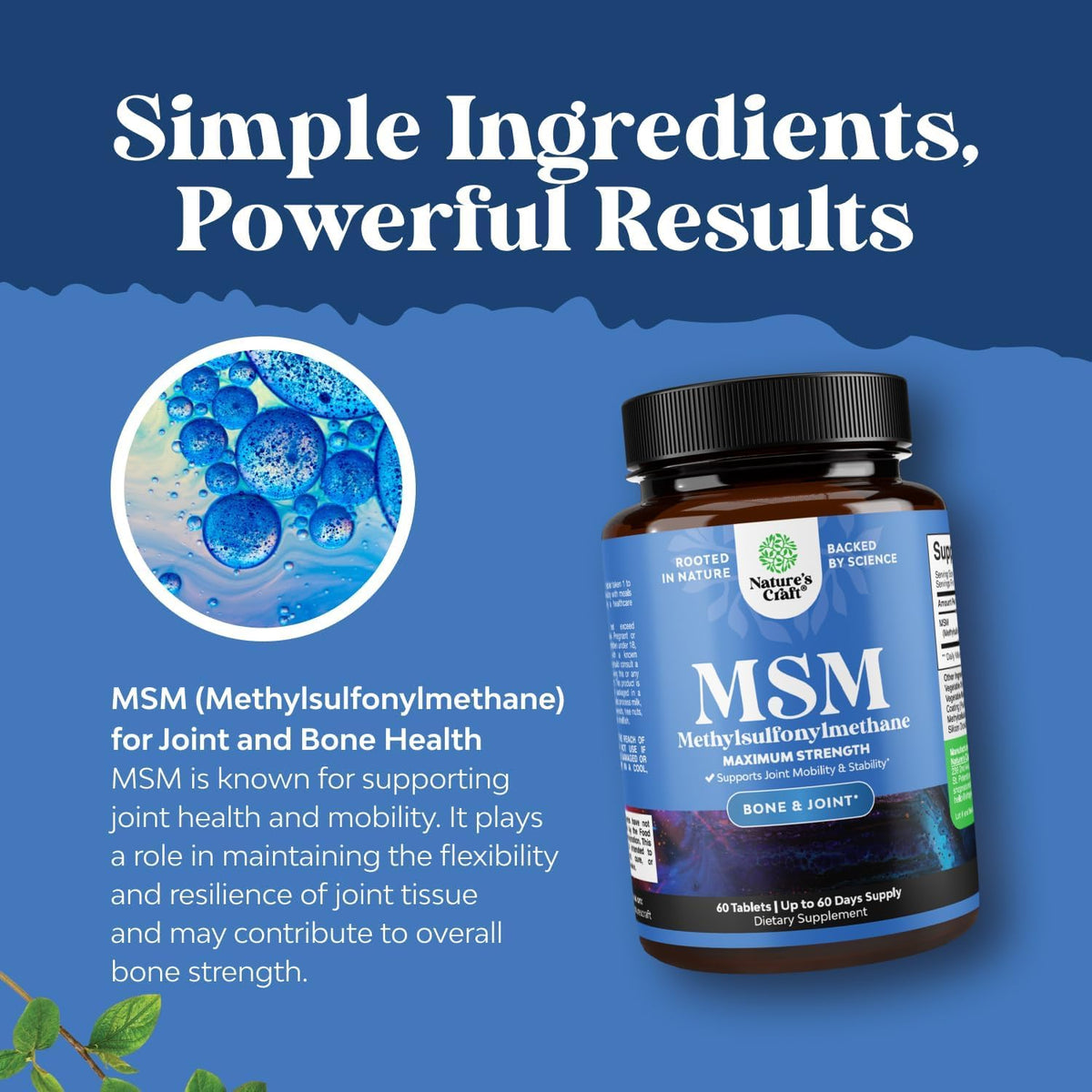Natures Craft daily wellness dietary supplement bottle with blue label