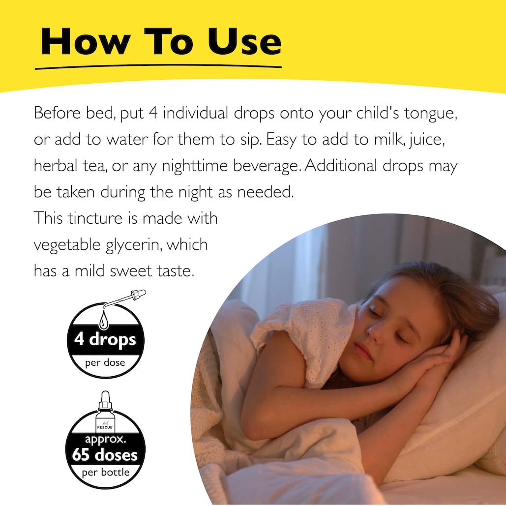 Side angle view of 10mL Rescue kids sleep and stress relief dropper bottle