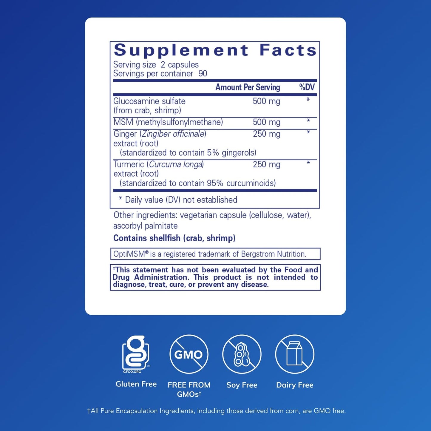 Pure Encapsulations joint health formula 180 capsules supplement packaging