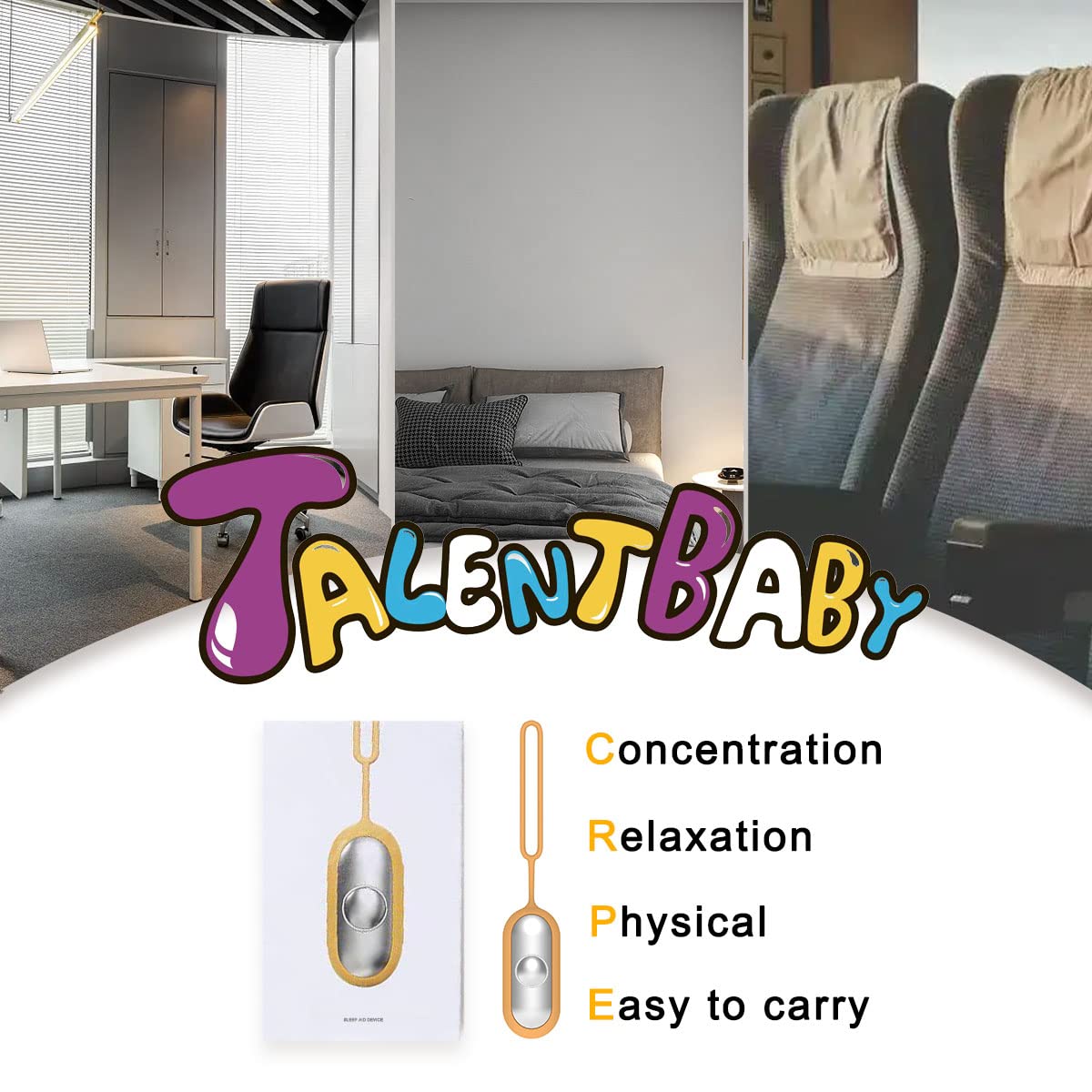TALENTBABY Microcurrent Chill Pill Device showcasing the USB charging port and sleek portable profile.