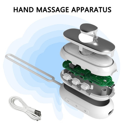 TALENTBABY Relaxation Device packaging contents demonstrating the silicone tool and included USB charging cable.