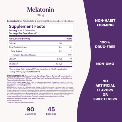 Side view of Natrol sleep support supplement bottle detailing directions for use.