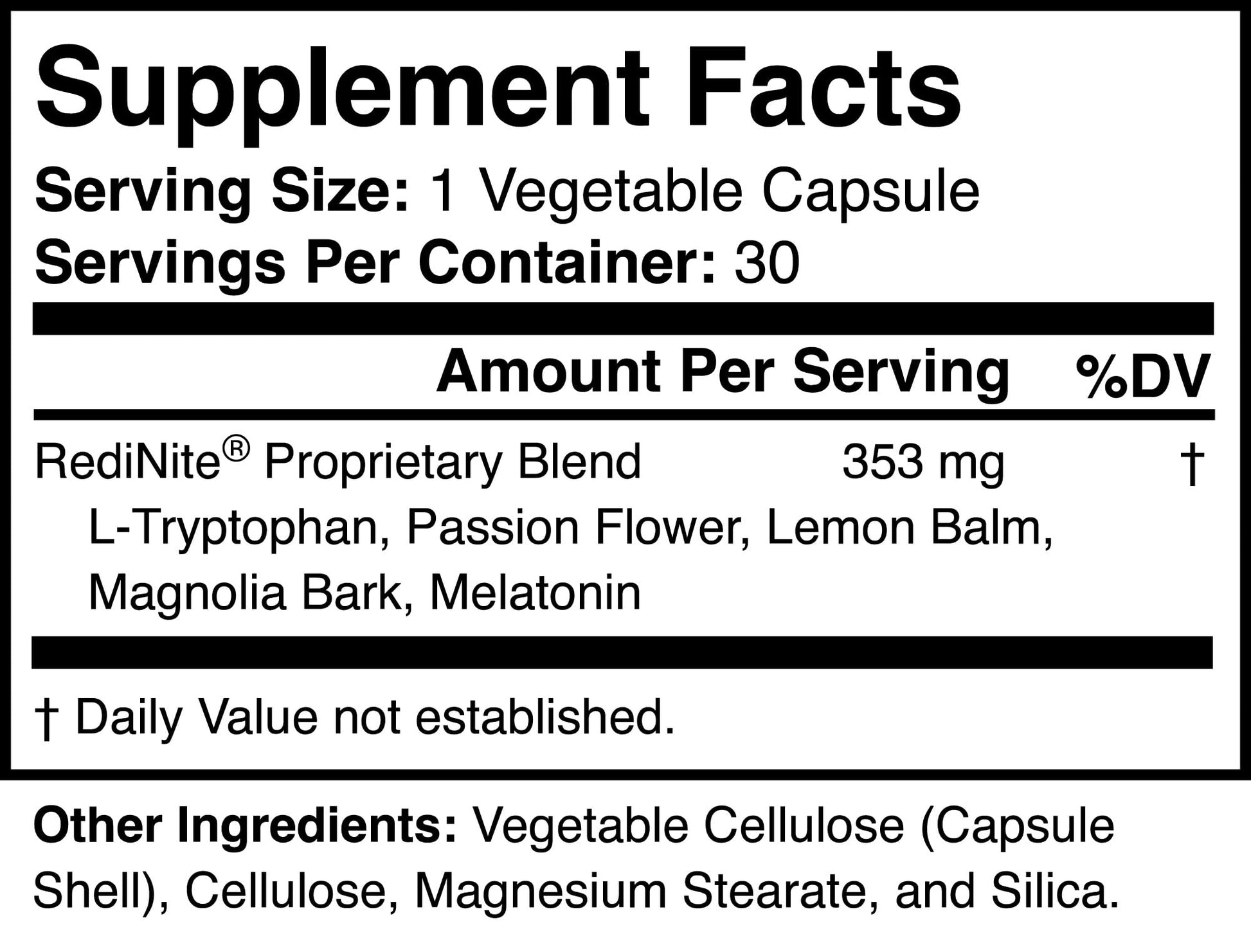 Nutreance RediNite non GMO capsules displayed next to the product bottle