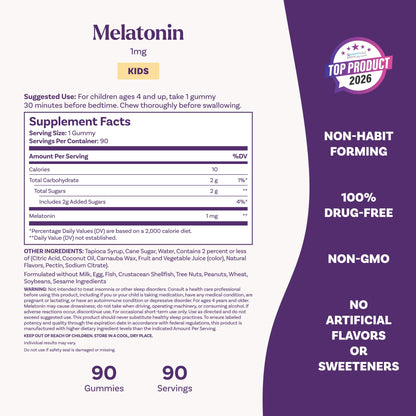 Natrol kids 1 milligram pectin based vegetarian sleep gummies close up details
