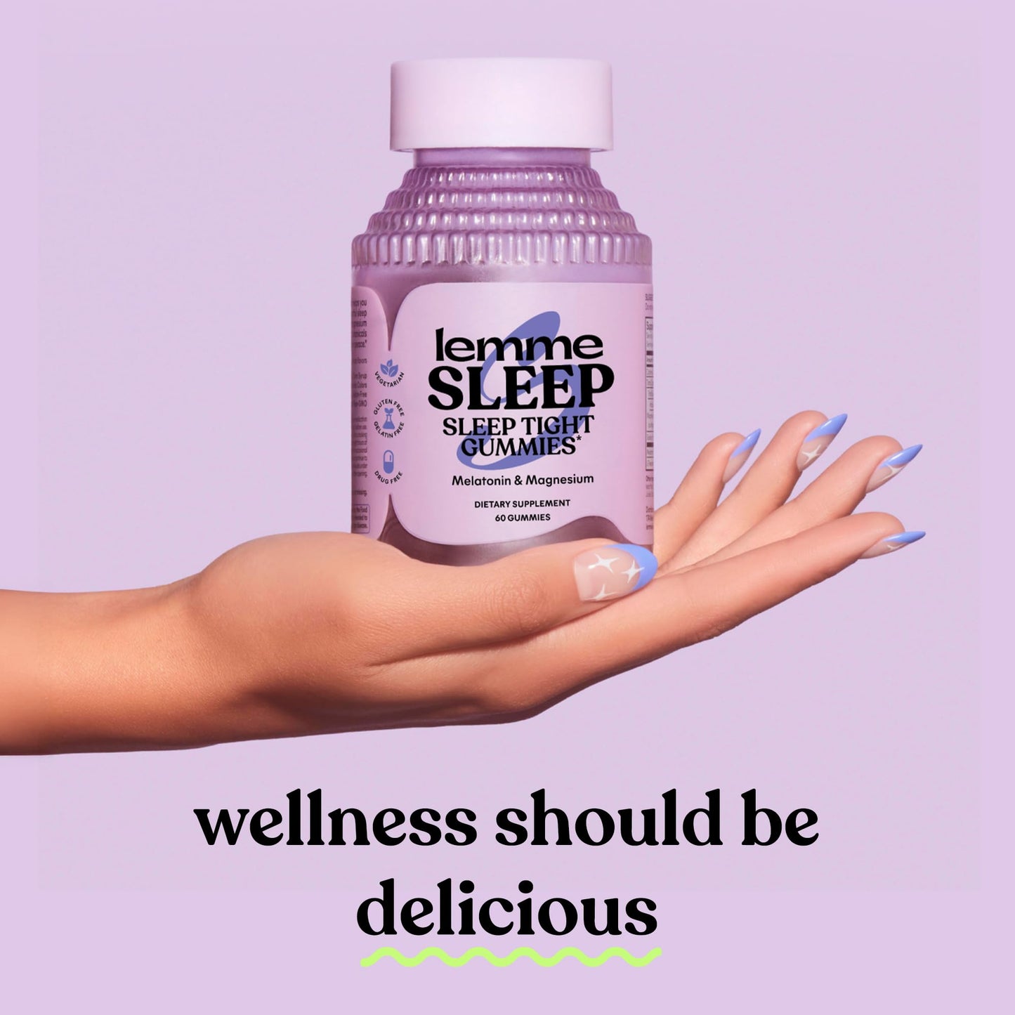 Authentic Lemme Sleep package highlighting the premium drug free formula for adult nighttime wellness.