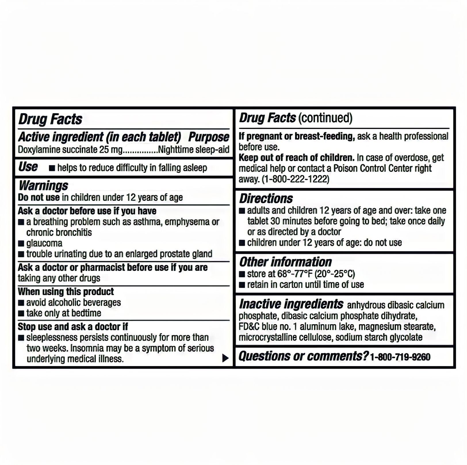 Doxylamine succinate twenty five milligrams sleeping helper bottle closure view