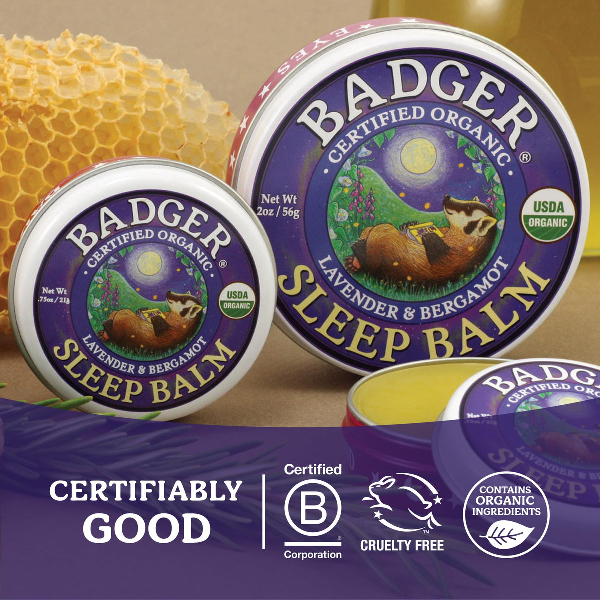 Badger authentic imported organic calming balm for relaxation and stress relief