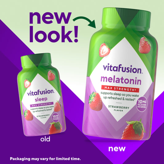 Vitafusion adult sleep support melatonin gummies nutritional facts label side view