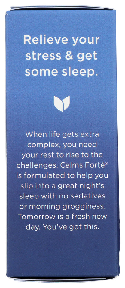 Hyland's Naturals Calms Forte 50 count bottle layout focusing on standard usage instructions.