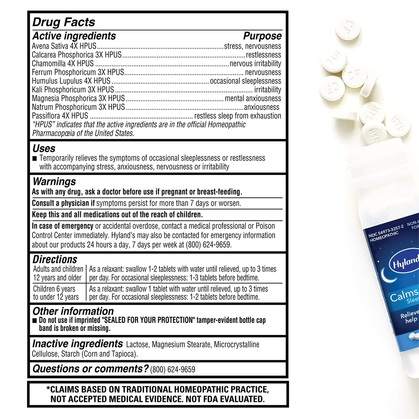 Close-up view of the non-habit forming sleep supplement packaging from Hyland's.