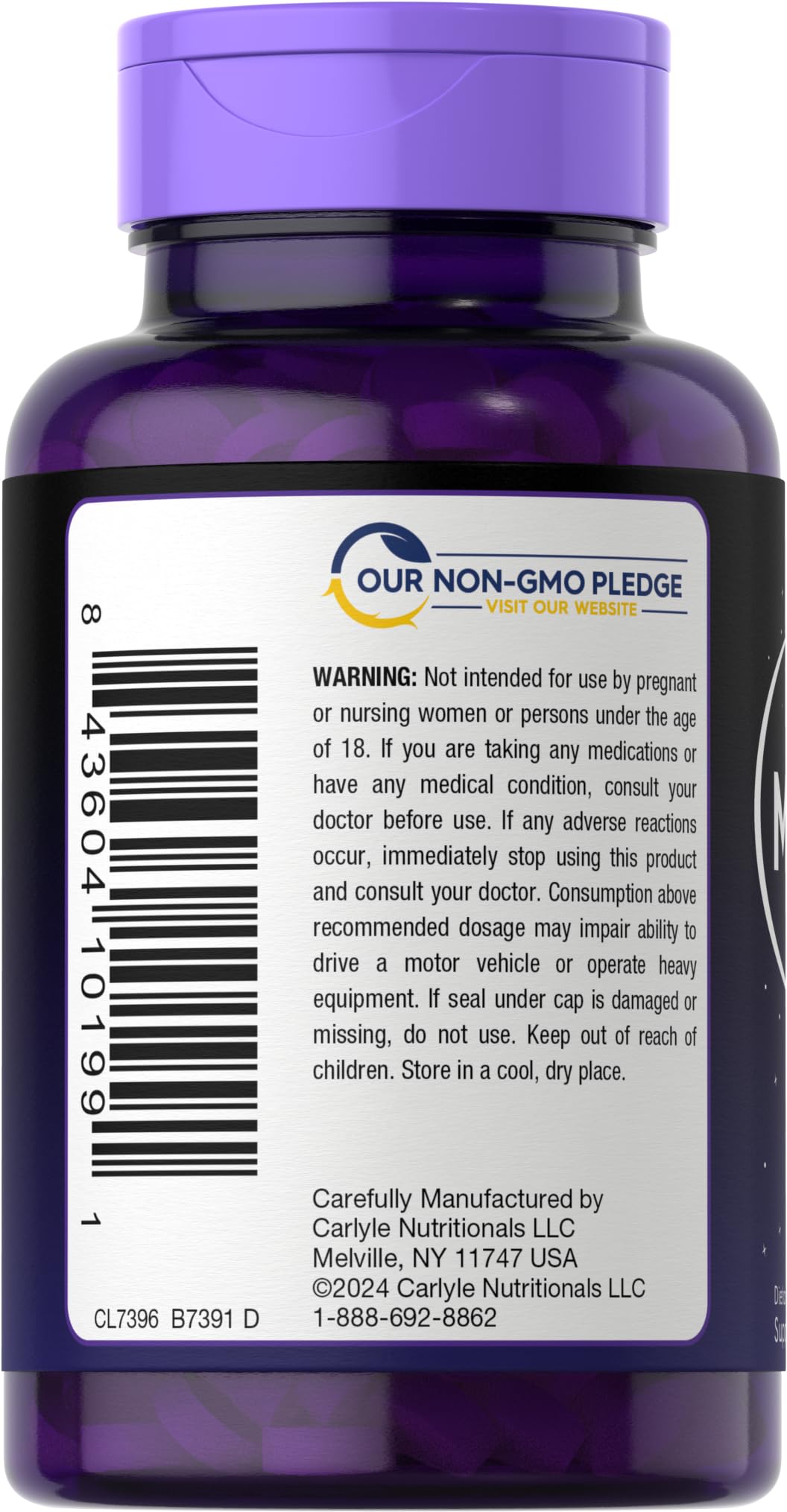 Carlyle Melatonin 300 berry tablets drug free dietary supplement