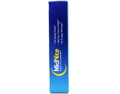 MidNite occasional sleeplessness dietary supplement bundle highlighting genuine USA imported sticker authentication.