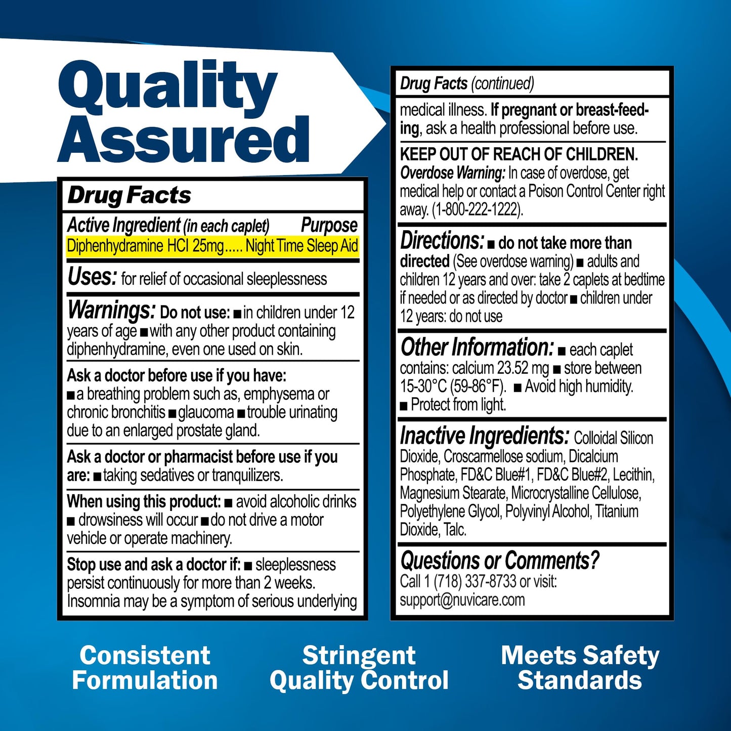 Securely sealed cap and top view of authentic American over the counter sleep support.