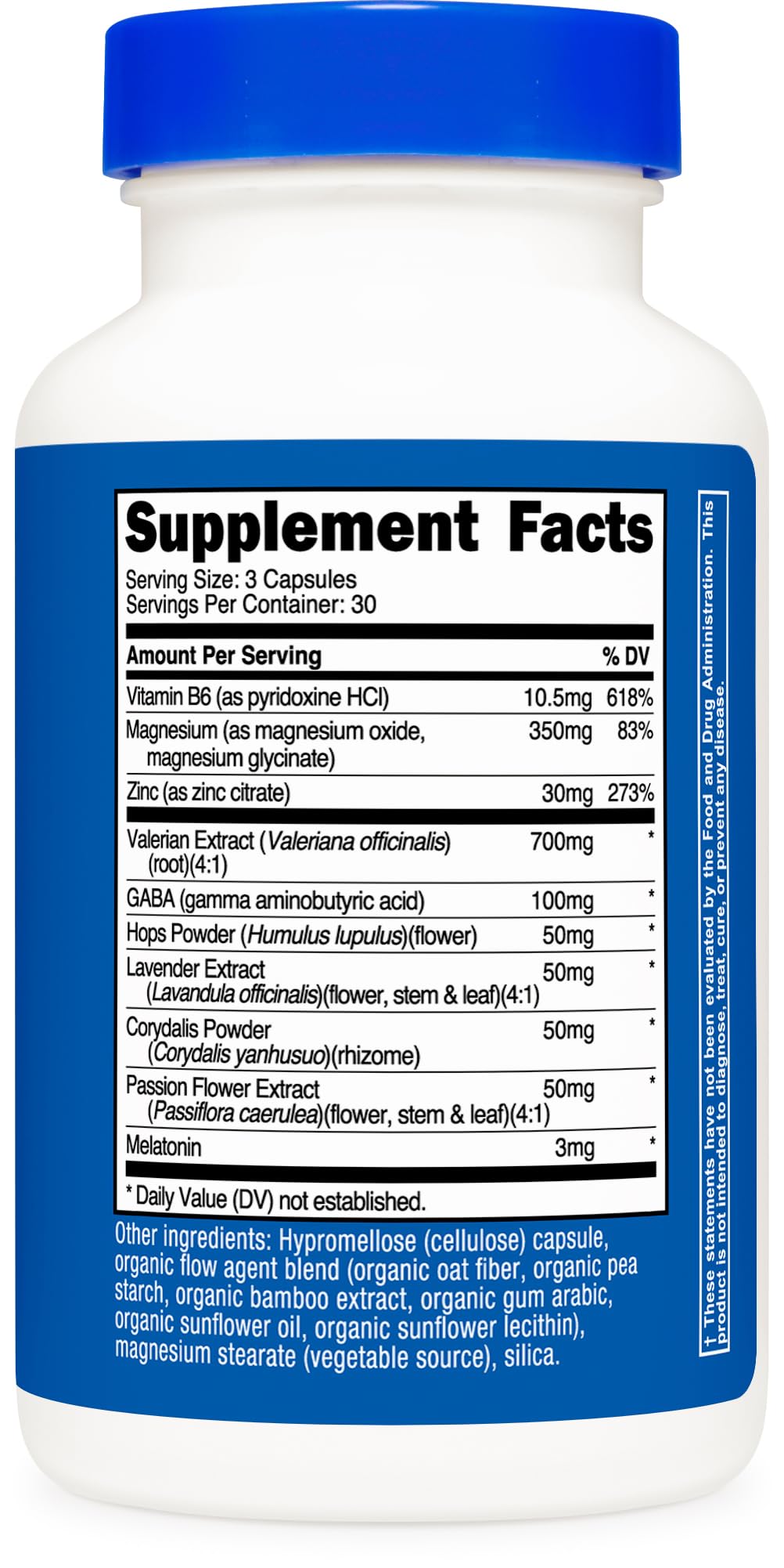 Nutricost Sleep Aid Complex 90 capsules packaging highlighting the 1330mg serving size and 30 servings per bottle count