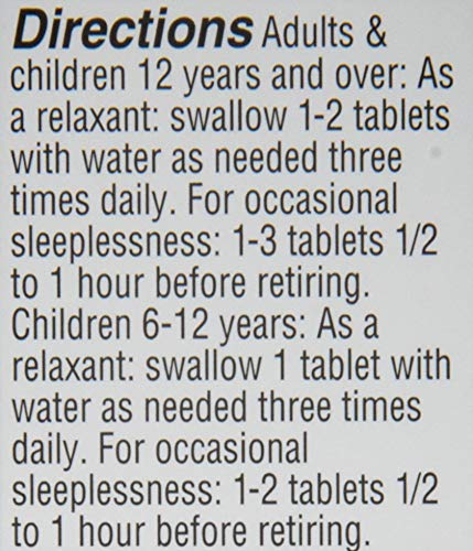 Hyland's Calms Forte twin pack box showing back labels and clear usage instructions