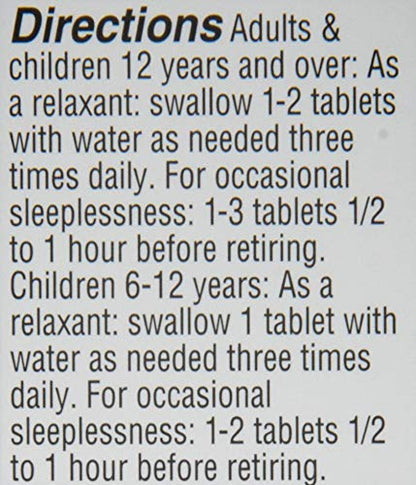 Hyland's Calms Forte twin pack box showing back labels and clear usage instructions