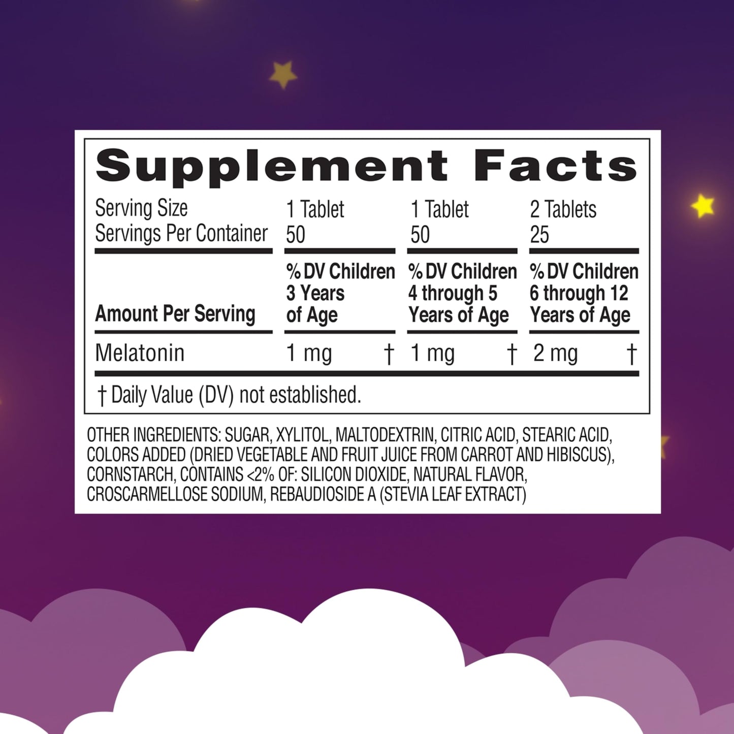 Authentic Zarbee's 1mg melatonin supplement for children showing dosage directions