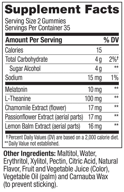 OLLY drug free maximum strength sleep gummies 50 count packaging